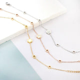 Elegant White Shell Charm Bracelet For Women - Hollow Flower Chain Stainless Steel Luxury Jewellery