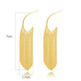 Fashion Statement Long Gold Plated Bling Tassel Earrings For Women and Girls - Stainless Steel Daily Fashion Jewellery - The Jewellery Supermarket