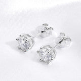 Splendid 18KG 0.5-2CT D Colour VVS1 Real Moissanite Diamonds Stud Earrings for Women - Sterling Silver Jewellery - The Jewellery Supermarket
