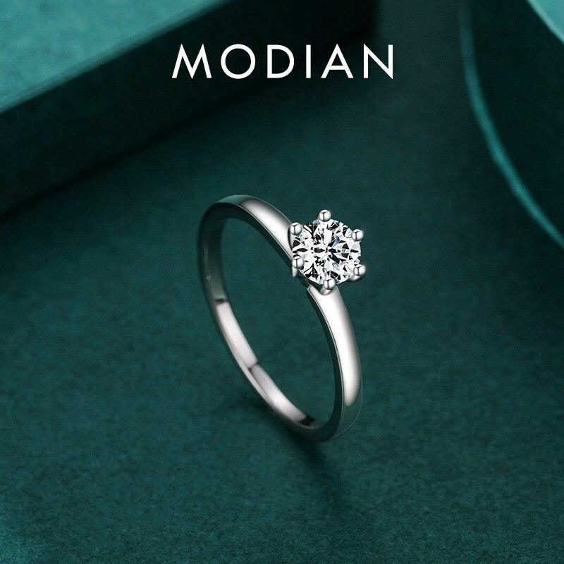 Authentic Sterling Silver Charm Simple Round Clear AAAA Simulated Diamond Rings - Fine Statement Jewellery - The Jewellery Supermarket