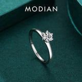 Authentic Sterling Silver Charm Simple Round Clear AAAA Simulated Diamond Rings - Fine Statement Jewellery - The Jewellery Supermarket