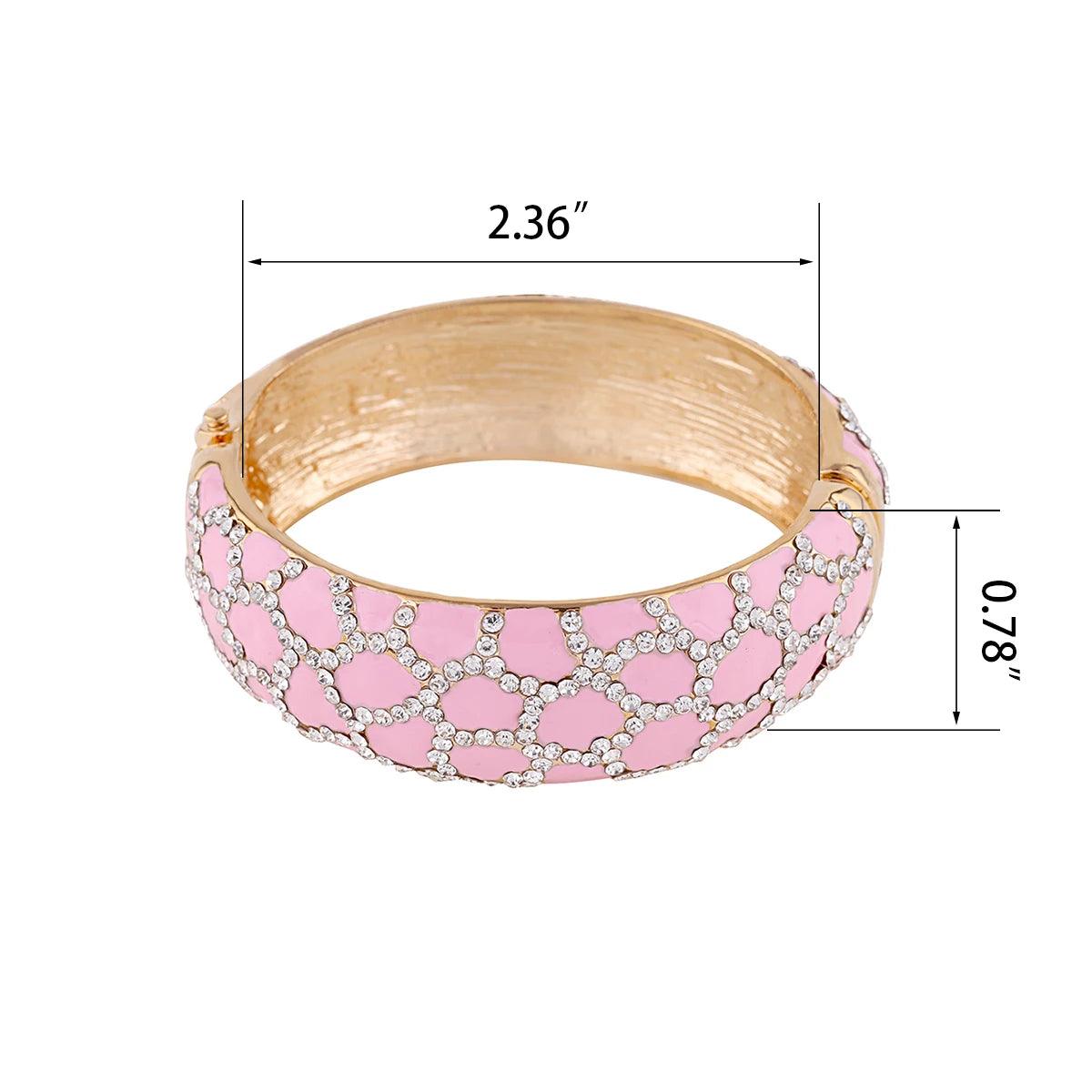 New Arrival Lady's Enameled Colorful Rhinestones Fashion Bracelet - Chunky Bangle Women Costume Statement Jewellery - The Jewellery Supermarket