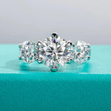 Beautiful 5ct D Colour Three Stone Moissanite Diamonds 18GP Silver Engagement Wedding Promise Rings GRA Jewellery