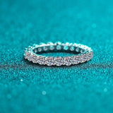 Adorable 18K YGP 2.2 CT Moissanite Diamonds Eternity Rings for Women - Engagement Wedding Fine Rings - The Jewellery Supermarket