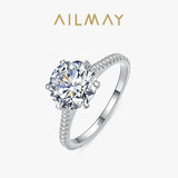 * NEW* Classic Luxury Clear Simulated Lab Diamonds Authentic Sterling Silver Ring - The Jewellery Supermarket
