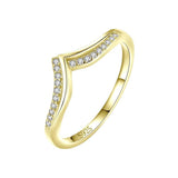 *NEW* Stylish Simple V Shape Sterling Silver AAAA High Quality Simulated Diamond Ring - The Jewellery Supermarket