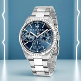 Original Maserati Blue Gold Men's Luxury Gold Fashion Trend Dial European and American Business watch