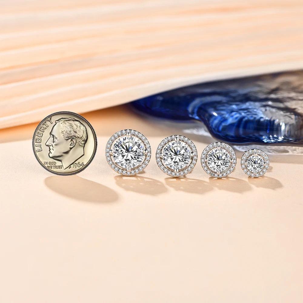 Exquisite Round Cut D Colour VVS1 3.0CT Moissanite Diamonds Rhodium Plated 925 Silver Moissanite Earrings Jewellery - The Jewellery Supermarket