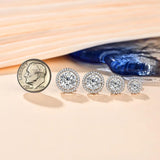 Exquisite Round Cut D Colour VVS1 3.0CT Moissanite Diamonds Rhodium Plated 925 Silver Moissanite Earrings Jewellery - The Jewellery Supermarket