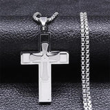 Cross Christian Church Prayer Necklace - Stainless Steel Gold Colour Bible Amulet Necklaces Jewellery - The Jewellery Supermarket