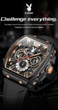PLAYBOY Top Brand High Quality Multifunction Original Fashion Waterproof Silicone Strap Quartz Watch for Men