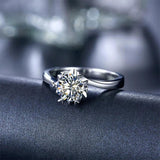 Admirable 1/2CT VVS1 D Colour Moissanite Diamond Rings S925 Silver Snowflake Engagement Wedding Band Fine Jewellery