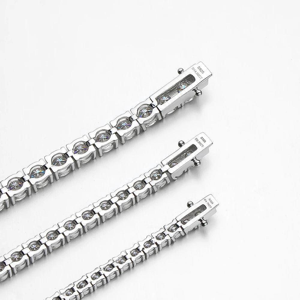 Superb Sterling Silver Real 3-5mm Moissanite Diamonds Bracelets For Women, Sparkling Wedding Party Fine Jewellery - The Jewellery Supermarket