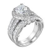 Amazing Marquise or Emerald Cut AAAAA Quality High Carbon Lab Created Diamond Luxury Ring Sets for Women - The Jewellery Supermarket