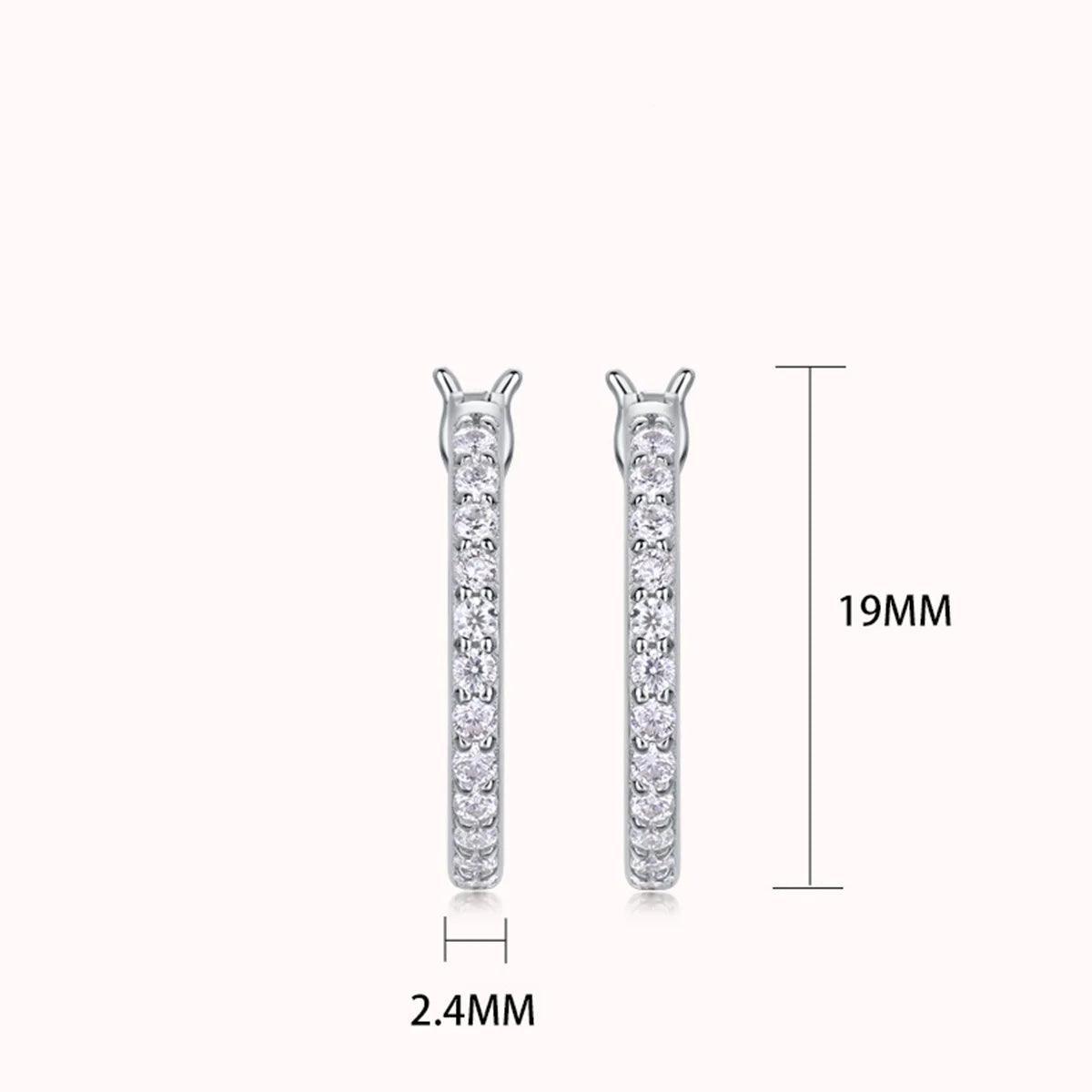 Excellent 18KGP D Colour VVS1 Moissanite Diamonds Hoop Earrings, Sparkling Silver Wedding Fine Jewellery - The Jewellery Supermarket