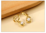 New Imitation Pearls Drop Hoop Earrings for Women Girls -  Stainless Steel Irregular Oval Shape Fashion Gifts - The Jewellery Supermarket