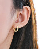 New Design 14KGP Moissanite Diamonds Hoop Earrings 2.0mm VVS1 Fine Jewellery - Silver Earrings for Women Men - The Jewellery Supermarket