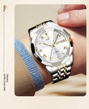 PLAYBOY Fashion Luxury High Quality Original Stainless Steel Waterproof Dual Calendar Luminous Quartz Men Watch