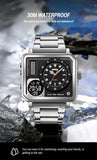 Trendsetter Casual 2 Display Chrono Hipster Waterproof Steel Bracelet Back Light Analog Digital Sport Watches - The Jewellery Supermarket