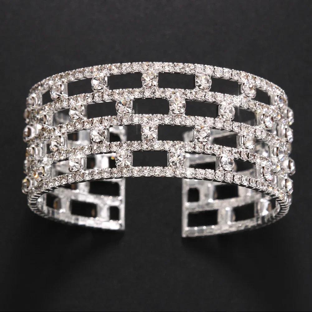 Trending Rhinestone Fashion Crystal Bangle Bracelets for Women - Elegant Hand Jewellery Bracelets