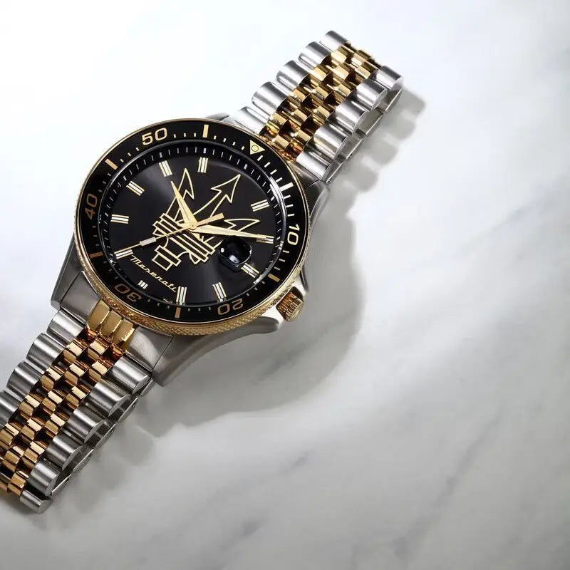 Luxury Maserati Watches Men's Luxury Fashion Trends in Europe and America Luminous Gold Steel Strap. Ideal Present