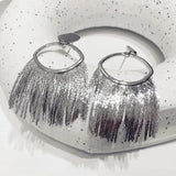 Fashion Statement Long Gold Plated Bling Tassel Earrings For Women and Girls - Stainless Steel Daily Fashion Jewellery - The Jewellery Supermarket