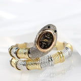 Classic Creative Design Snake Shape Watch for Women. Gold Bracelet Bling bling Diamonds Quartz Ladies Watches