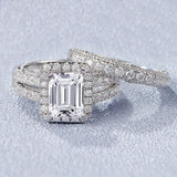 Amazing Marquise or Emerald Cut AAAAA Quality High Carbon Lab Created Diamond Luxury Ring Sets for Women - The Jewellery Supermarket