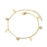 Dainty Gold Colour Stainless Steel Charm Bracelets - Crystal Evil Eyes Tree of Life Hamsa Hand Elephant Chain - The Jewellery Supermarket