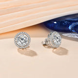 Exquisite Round Cut D Colour VVS1 3.0CT Moissanite Diamonds Rhodium Plated 925 Silver Moissanite Earrings Jewellery