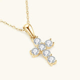 Classic Charming Colour D VVS1 Moissanite Diamonds Cross Necklace - Silver with Certificate Fine Jewellery - The Jewellery Supermarket