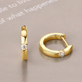 New Design 14KGP Moissanite Diamonds Hoop Earrings 2.0mm VVS1 Fine Jewellery - Silver Earrings for Women Men - The Jewellery Supermarket