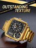 Trendsetter Casual 2 Display Chrono Hipster Waterproof Steel Bracelet Back Light Analog Digital Sport Watches - The Jewellery Supermarket