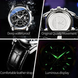 Super Casual Fashion Top Brand Stainless Steel Waterproof Multifunction Quartz Original Business Men's Wrist Watches