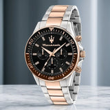 Original Luxury Maserati Men's Watch SFIDA Challenge Series Luxury Business Trendy Black Gold Steel Belt Watch