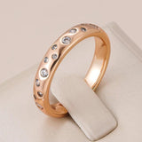 New Luxury Full Circle 14K Rolled Rose Gold Fashion AAA Zircon Diamonds Ring For Women, High Quality Daily Jewellery