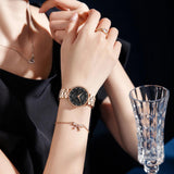 Elegant Stainless Steel Quartz Watches Fashionable Luxury Zircon Diamonds Japanese Movement Precision Ladies Watches