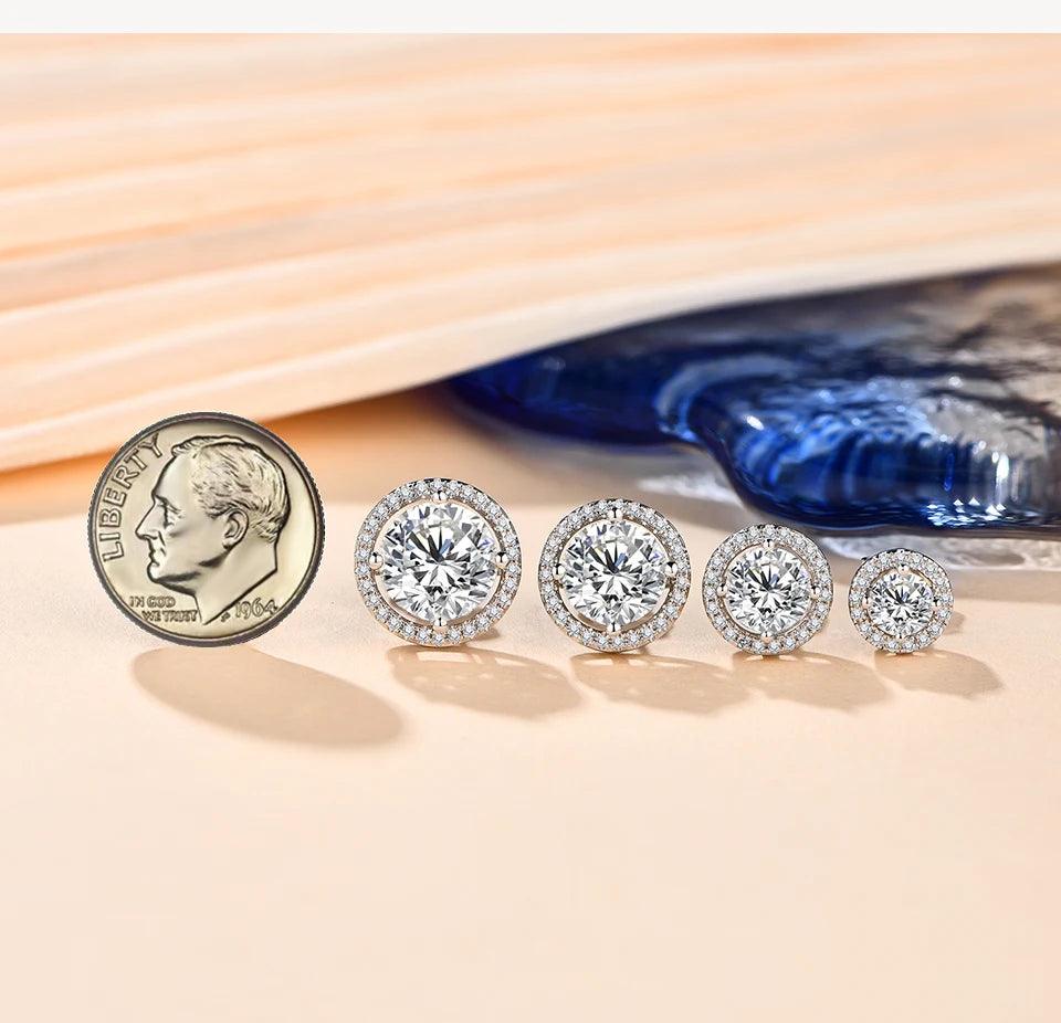 Exquisite Round Cut D Colour VVS1 3.0CT Moissanite Diamonds Rhodium Plated 925 Silver Moissanite Earrings Jewellery - The Jewellery Supermarket