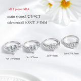Heart Design 3 Stones 1CT 2CT 3CT 4CT Heart Cut Moissanite Diamond Rings - Engagement Wedding 925 Silver Jewellery