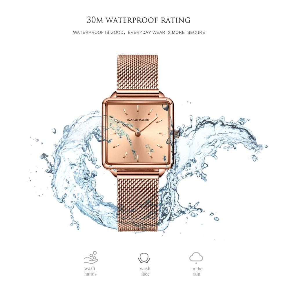 Simple Design Top Brand Stainless Steel Strap Quartz Ladies Watch - 3ATM Waterproof Multifunctional Women's Watches