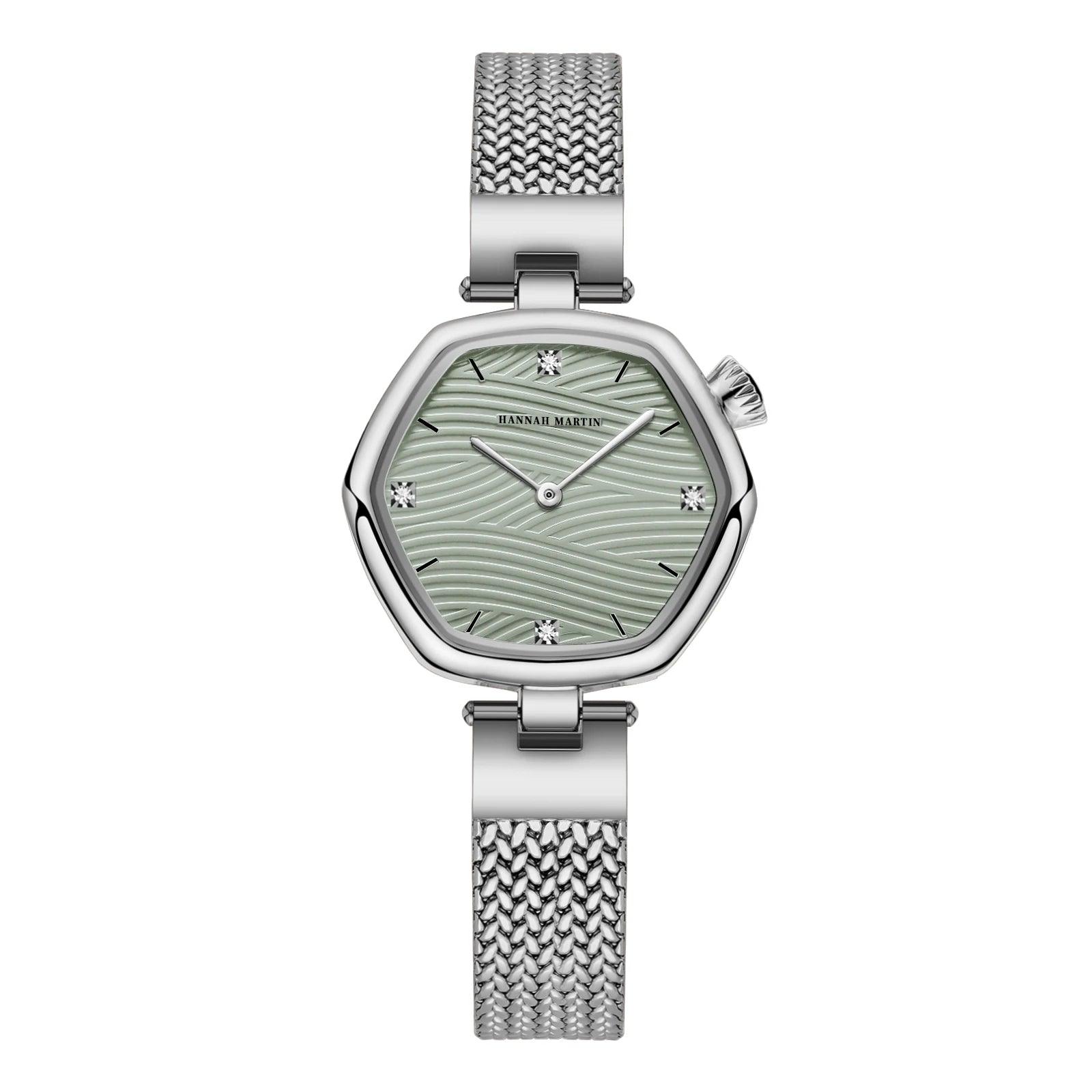Luxury Elegant Brand Original Quartz Ladie's Watch Fashion Geometric Stainless Steel Mesh Belt Sports Watches