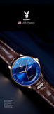 PLAYBOY Casual Simple Automatic Mechanical Men's Watches Original Waterproof Calendar High Quality Watch for Men