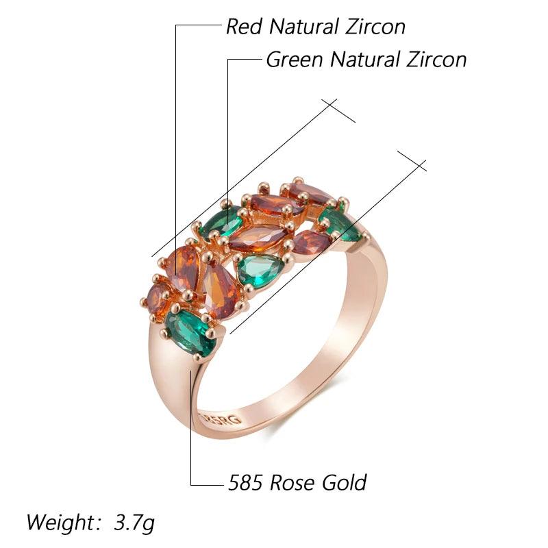 Hot Shiny AAA Zircon Crystals Trendy Rolled 14K Rose Gold Rings For Women Daily Fine Jewellery Best Crystal Gift
