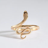 Fashion Snake Design 14K Filled Rose Gold With AAA Zircon Diamonds Punk Rock Ring VintageRings - Animal Jewellery