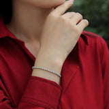 Sparkling Full 0.03ct D Colour Moissanite Diamonds Tennis Bracelet for Women, Fine Jewellery Diamond Link Bracelets - The Jewellery Supermarket
