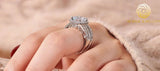 Amazing Marquise or Emerald Cut AAAAA Quality High Carbon Lab Created Diamond Luxury Ring Sets for Women - The Jewellery Supermarket