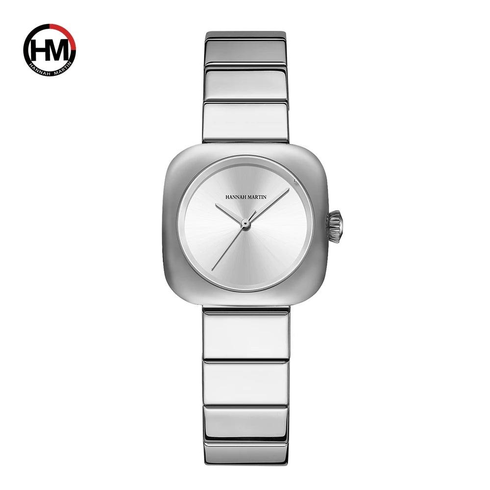 Elegant Minimalist Rose Gold Plated Elliptic Women's Watches,  Square Japanese Movement Casual Fashion Wristwatches