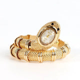 Classic Creative Design Snake Shape Watch for Women. Gold Bracelet Bling bling Diamonds Quartz Ladies Watches