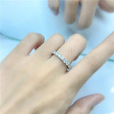 Adorable 18K YGP 2.2 CT Moissanite Diamonds Eternity Rings for Women - Engagement Wedding Fine Rings - The Jewellery Supermarket