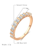 Popular Simple Square 14K Rolled Rose Gold AAA Zircon Crsytals Fashion Party Daily Rings - Fine Jewellery